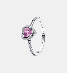 Bague Cœur Violet Clair Surélevé Pandora