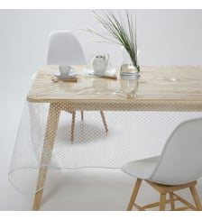 Nappe PVC transparente imprimée pois So'Home