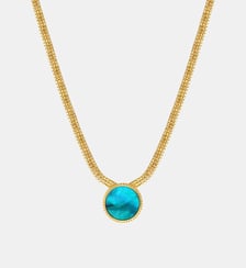 Collier pendentif chaîne plate   doré à l'or fin - Ashanti Satellite
