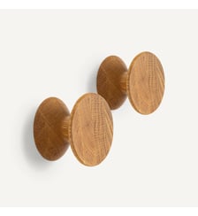 Lot de 2 patères chêne massif ø 8 cm AM.PM