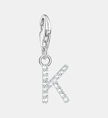 Thomas Sabo Pendentif Charm lettre K avec pierres blanches argent Argent sterling 925 Thomas Sabo