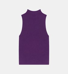 Top slim sans manches en cachemire et soie Bompard