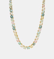 Collier ras de cou pierres rondes la diamantine acqua azzura Les Néréides