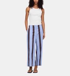 Pantalon culotte en coton rayé Adolfo Dominguez