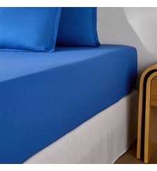 Drap housse en percale coton, 80 fils, bonnet 30 cm La Redoute Interieurs