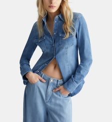 Chemise en toile denim avec broderie Liu Jo