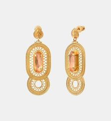 Boucles d'oreilles tiges percées   doré à l'or fin - Noor Satellite