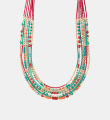 Collier plastron en perles de rocailles multicolores Balaboosté