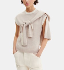 Pull droit sans manches en cachemire Bompard