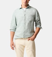 Chemise unie slim en lin manches longues Coromandel unisexe Rodd & Gunn