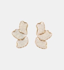 Boucles d'oreilles demi feuilles ivoires Balaboosté
