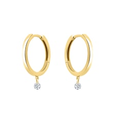 Créoles 360° - 2 diamants, poids total 0,14ct approx.  - Or jaune 750‰ La Brune & La Blonde