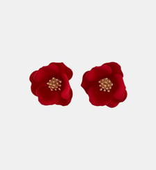 Boucles d'oreilles fleurs rouges Balaboosté