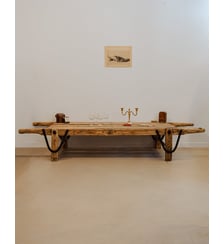 Table basse de ferme en bois Léonie N°881- Produit chiné Debongout