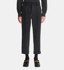 Pantalon droit à rayures avec Crystal Balmain