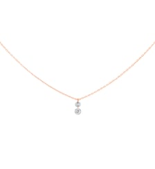 Collier 360° DUO - 2 diamants, poids total 0,20ct approx.  - Or rose 750‰ La Brune & La Blonde