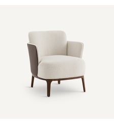 Fauteuil pied noyer et tissu bi-matière AM.PM