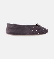 Chaussons Ballerines brodée pois Isotoner