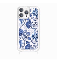 Coque de téléphone glossy foulard bleu avec anneaux pour iPhone 12 / 12 Pro La Coque Française