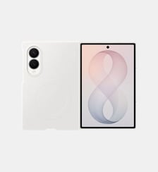 Pack coque silicone magnétique Crème + protège écran Fold 8 Samsung