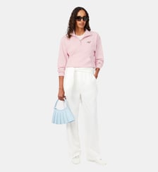 Sweatshirt col montant zippé molleton badge Lacoste