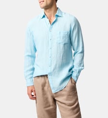 Chemise unie slim en lin manches longues Coromandel unisexe Rodd & Gunn