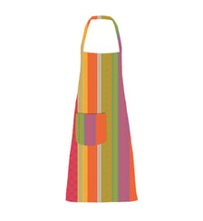 Tablier pur coton enduit motif jacquard vert orange Mille broderies samba Garnier Thiebaut