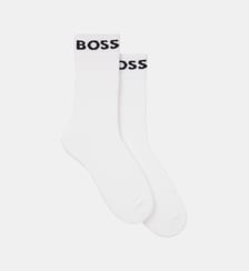 Lot de deux paires de chaussettes mi-mollet en maille stretch BOSS