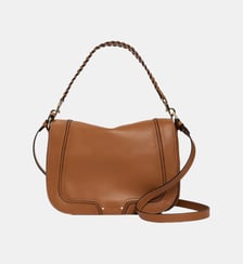 Grand sac bandoulière Héloïse en cuir lisse Le Tanneur