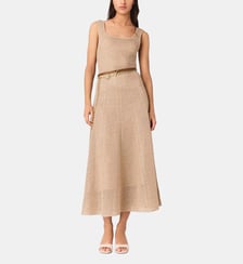 Robe longue en maille strassée Maje