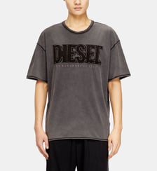 T-shirt avec logo appliqué et bord brut Diesel