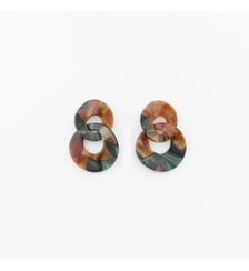 Boucles d'oreilles double cercle en résine Balaboosté