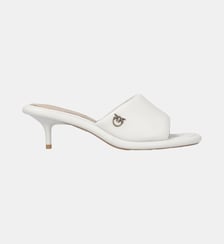 Mules à entredoigt en cuir nappa à talons Pinko