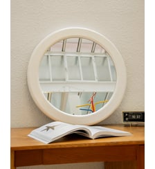 Miroir rond en plexiglass crème Igor N°1190 - Produit chiné Debongout