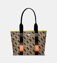 Sac cabas zippé M imprimé signature Lancel