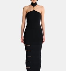 Robe longue sans manche avec détail bijou Balmain