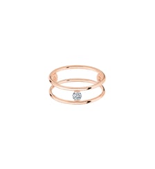Bague HULA HOOP Solitaire - Diamant 0,10ct - Or rose 750‰ La Brune & La Blonde