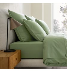 Taie d'oreiller en percale de coton lavé 120 fils AM.PM
