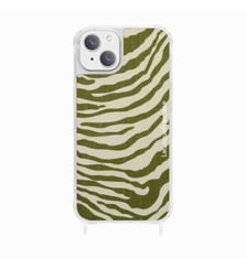 Coque de téléphone glossy zèbre vert avec anneaux pour iPhone 13 La Coque Française