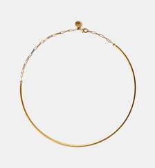 Collier rigide en 925 argenté plaqué en or jaune 18K Aristocrazy