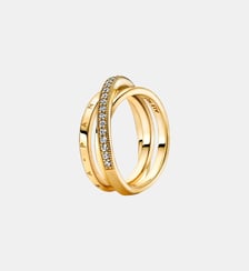 Anneau Triple Pavé Croisé Pandora