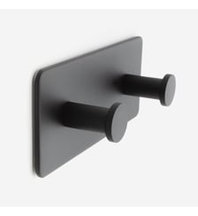 Patère 2 têtes adhésives noir mat - Stick Bath Bazaar