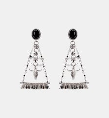 Boucles d'oreilles pendantes chaînes et tête de buffle ELIM Hipanema