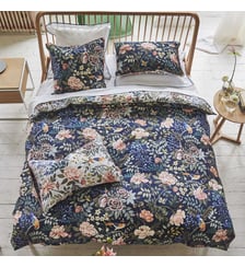 Housse de couette imprimée en satin de coton, PORCELAIN DE CHINE Designers Guild