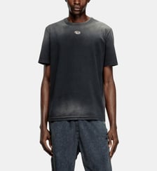 T-shirt délavé avec cut-out à logo Oval D Diesel