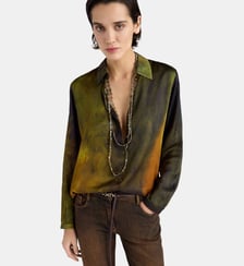 Chemisier meudon carry over en satin de viscose imprime all-over Momonì