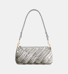 Petit sac Baguette en cuir avec œillets ton sur ton Rabanne