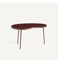 Table basse au design organique, en métal acier et plateau en verre trempé AM.PM