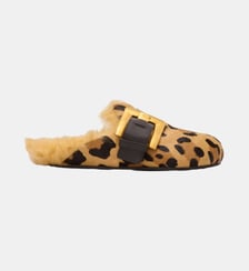 Mules Anthem en cuir pony motif léopard effet fourrure Balmain