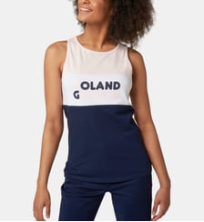 Débardeur  col rond Color Block  - rose et marine Roland-Garros